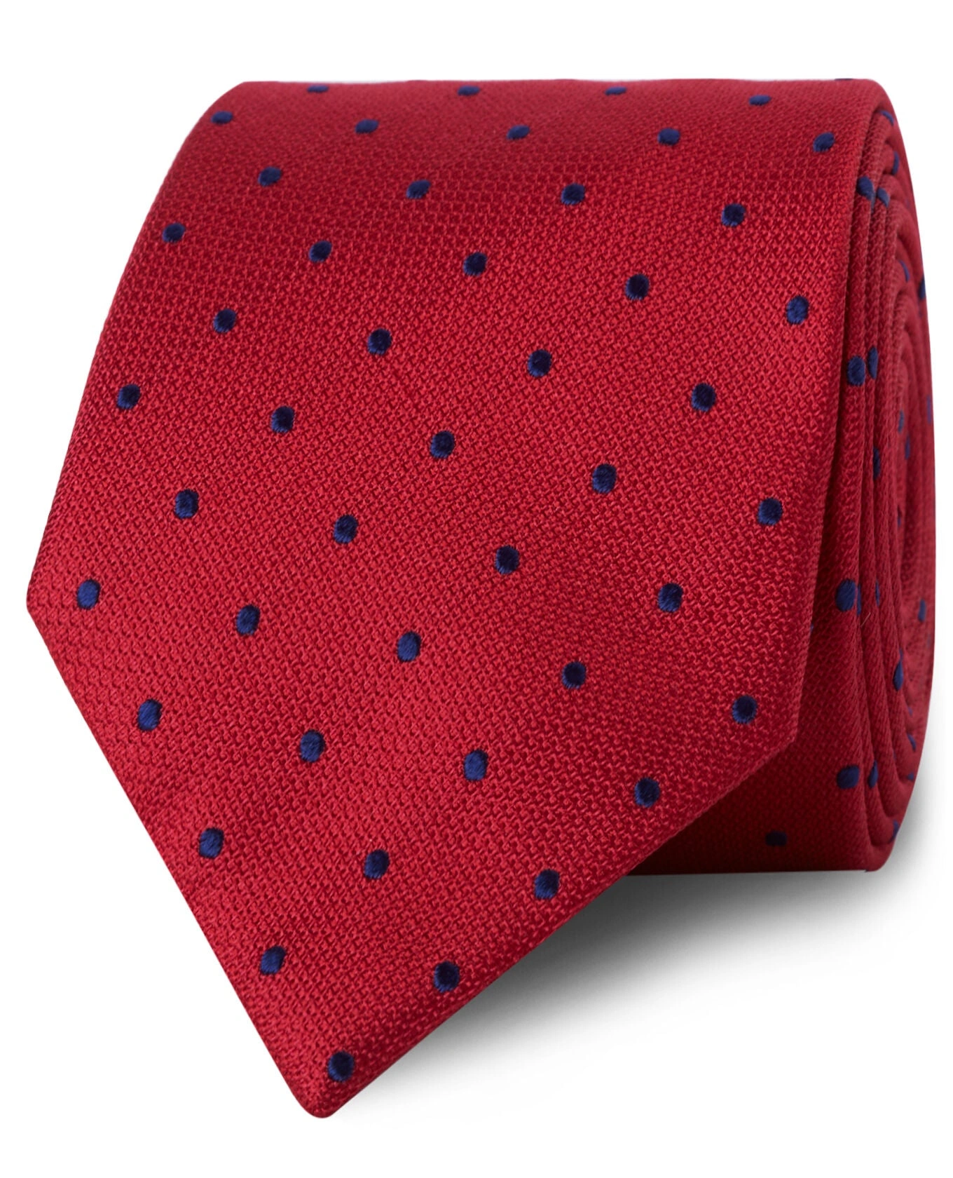 Satin-Tupfen Krawatte in Rot und Marineblau: Eleganz für den Mann von Welt!